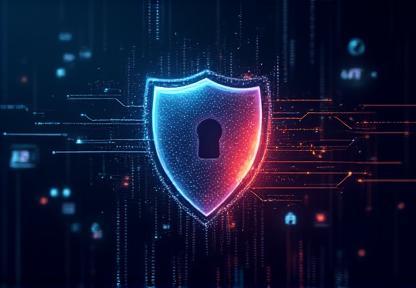 Illustration representing cybersecurity data and trends